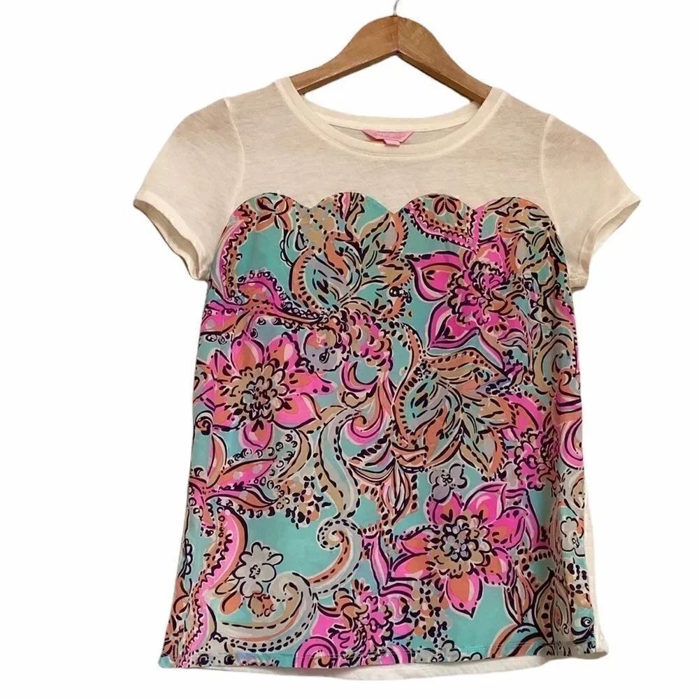 Lilly Pulitzer Multi Color Silk Tee XS